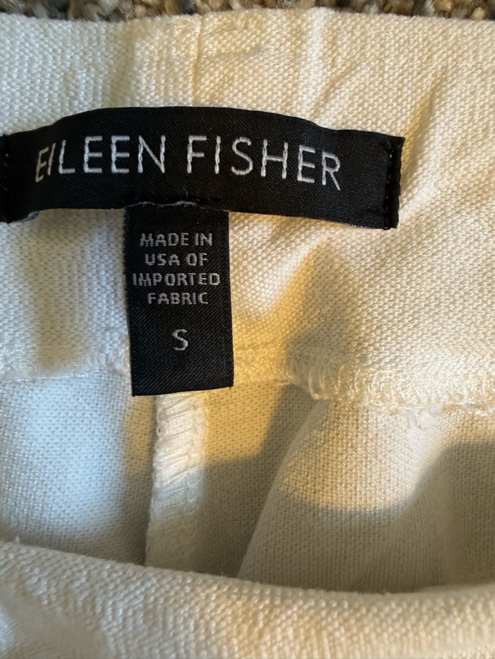 Eileen Fisher White Slim Cropped Ankle Pants - Picture 4 of 5